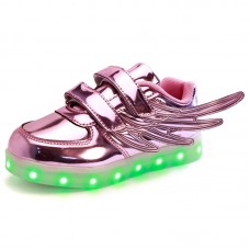 Patent leather led light up sneaker wings
